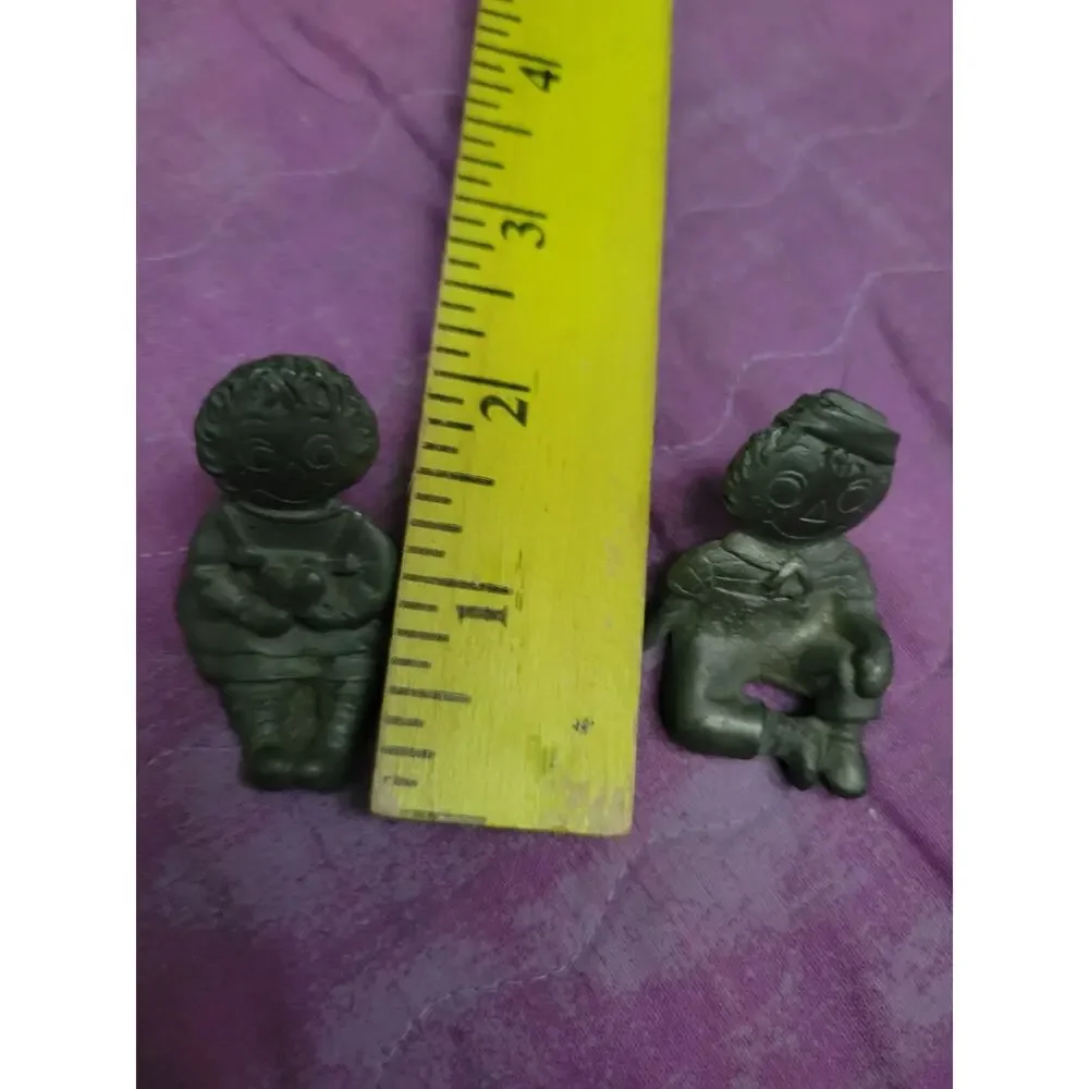 Vintage Pewter Miniatures Of Raggedy Ann & Andy